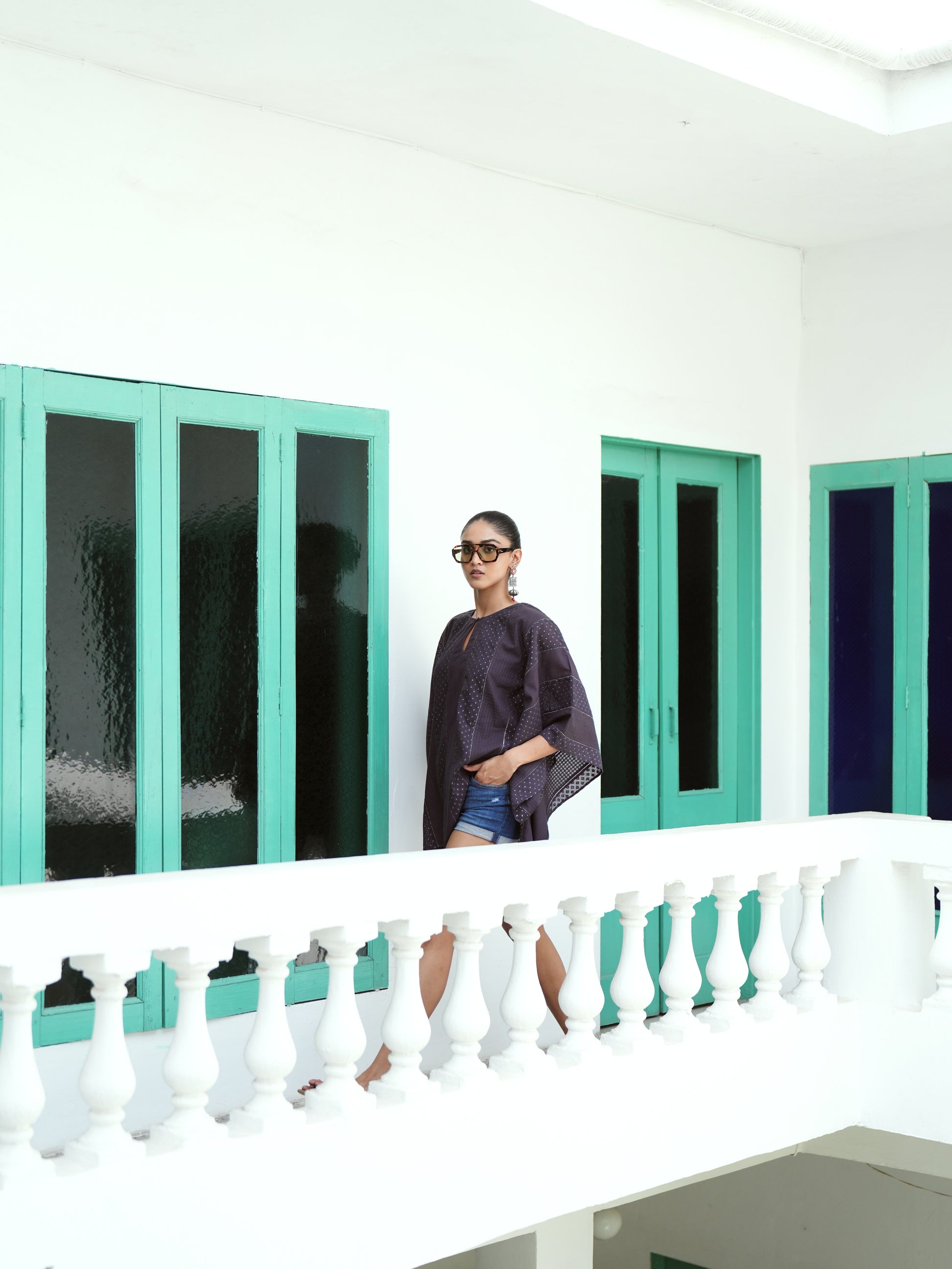 Aabroo Charcoal Kaftan Top