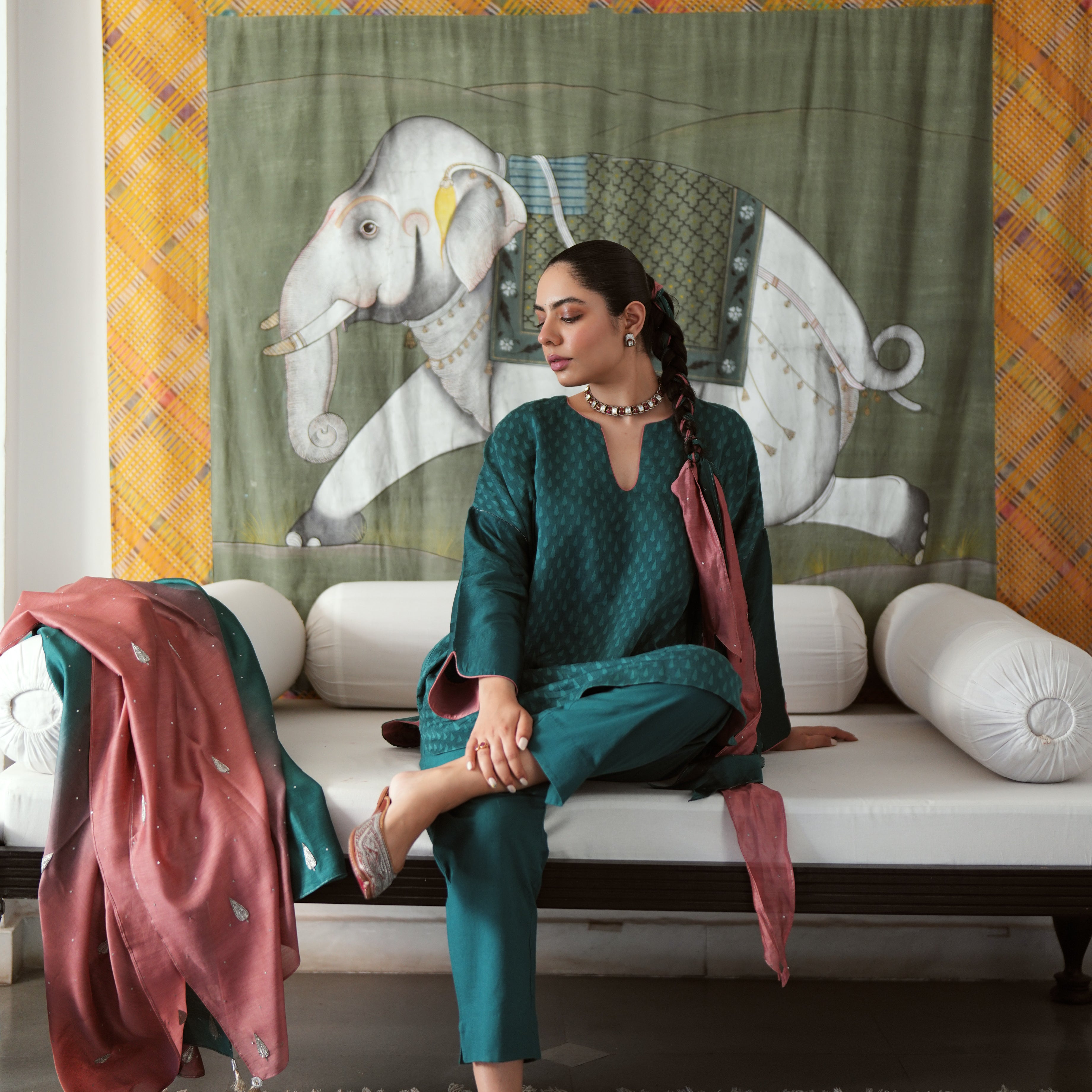 Nuraan Teal Cypress Ensemble