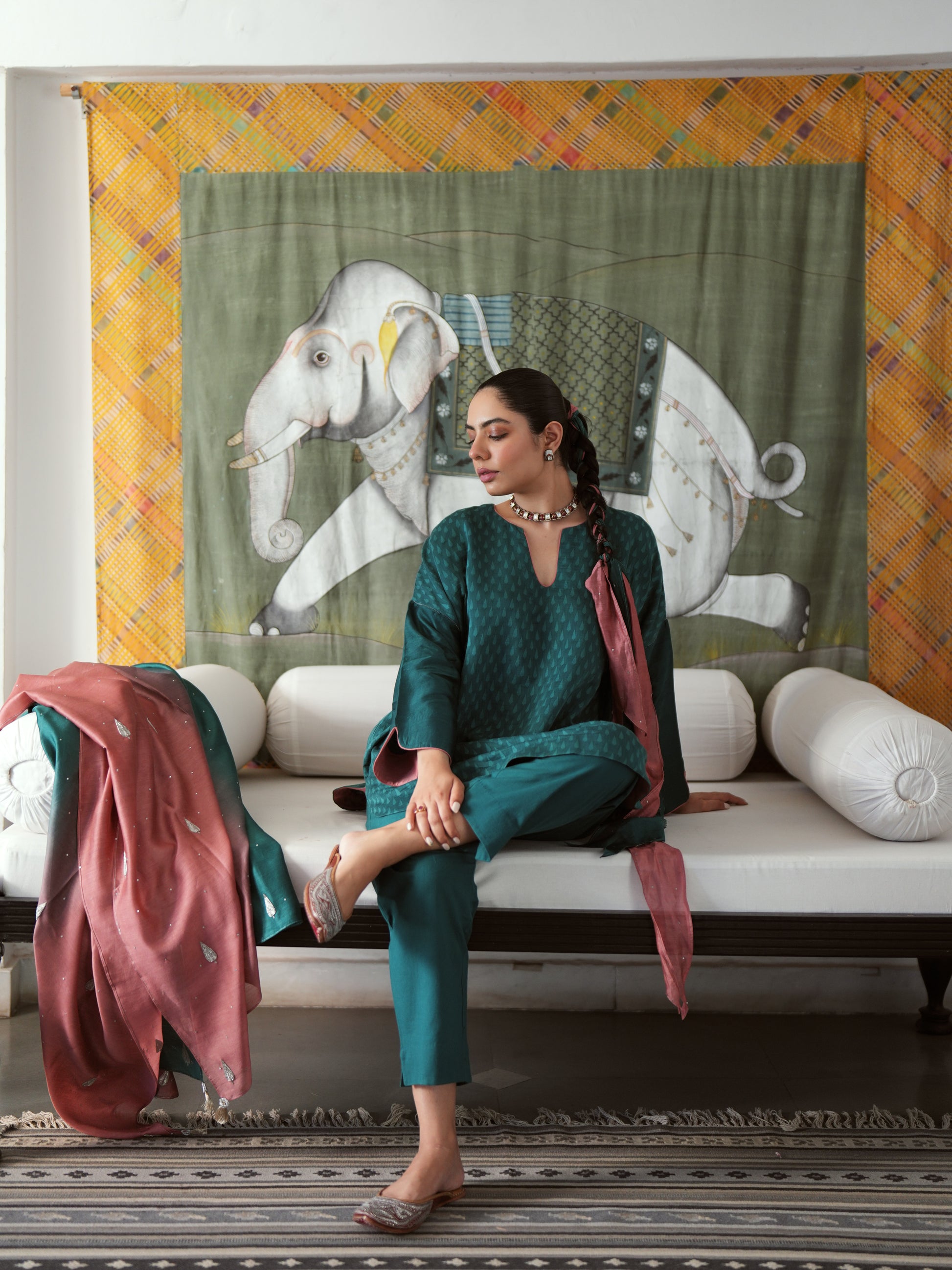 Nuraan Teal Cypress Ensemble