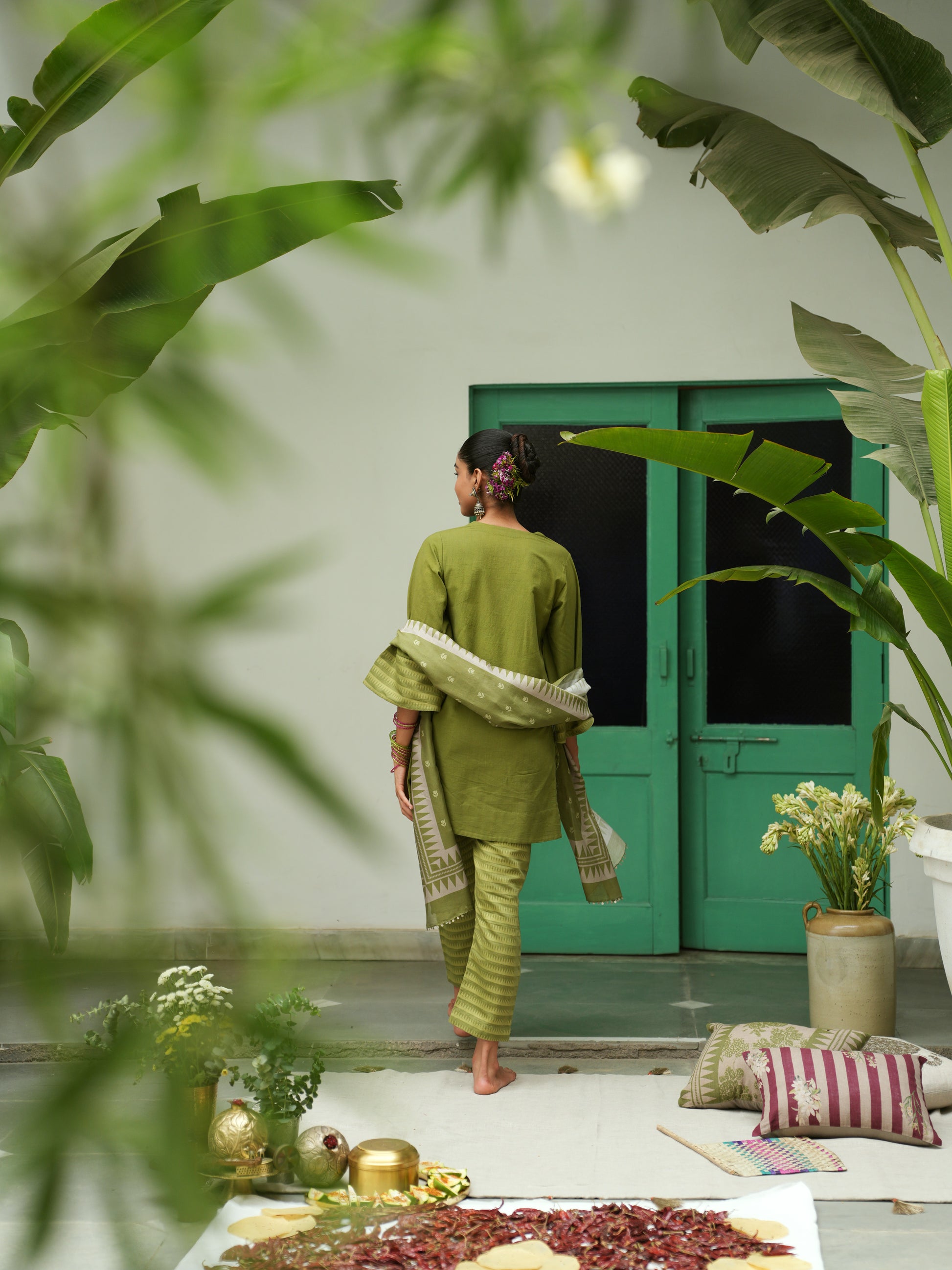 Nargis Leaf Green Kurta Set