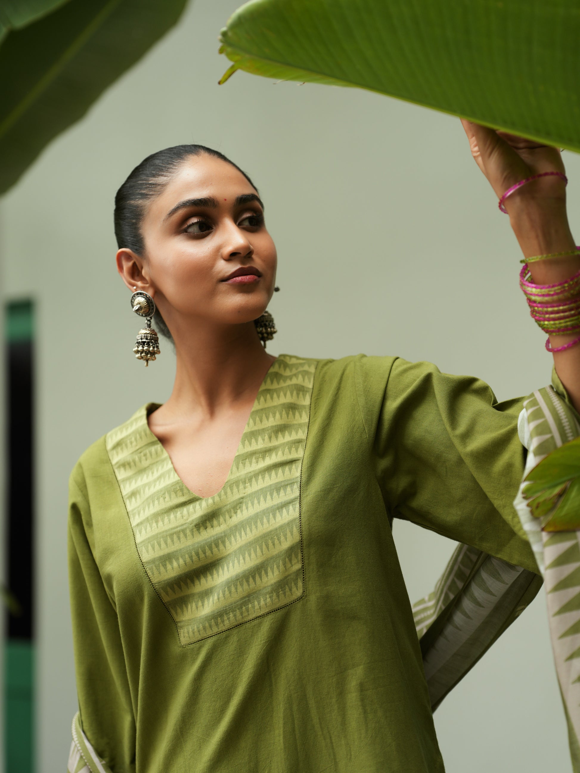 Nargis Leaf Green Kurta Set