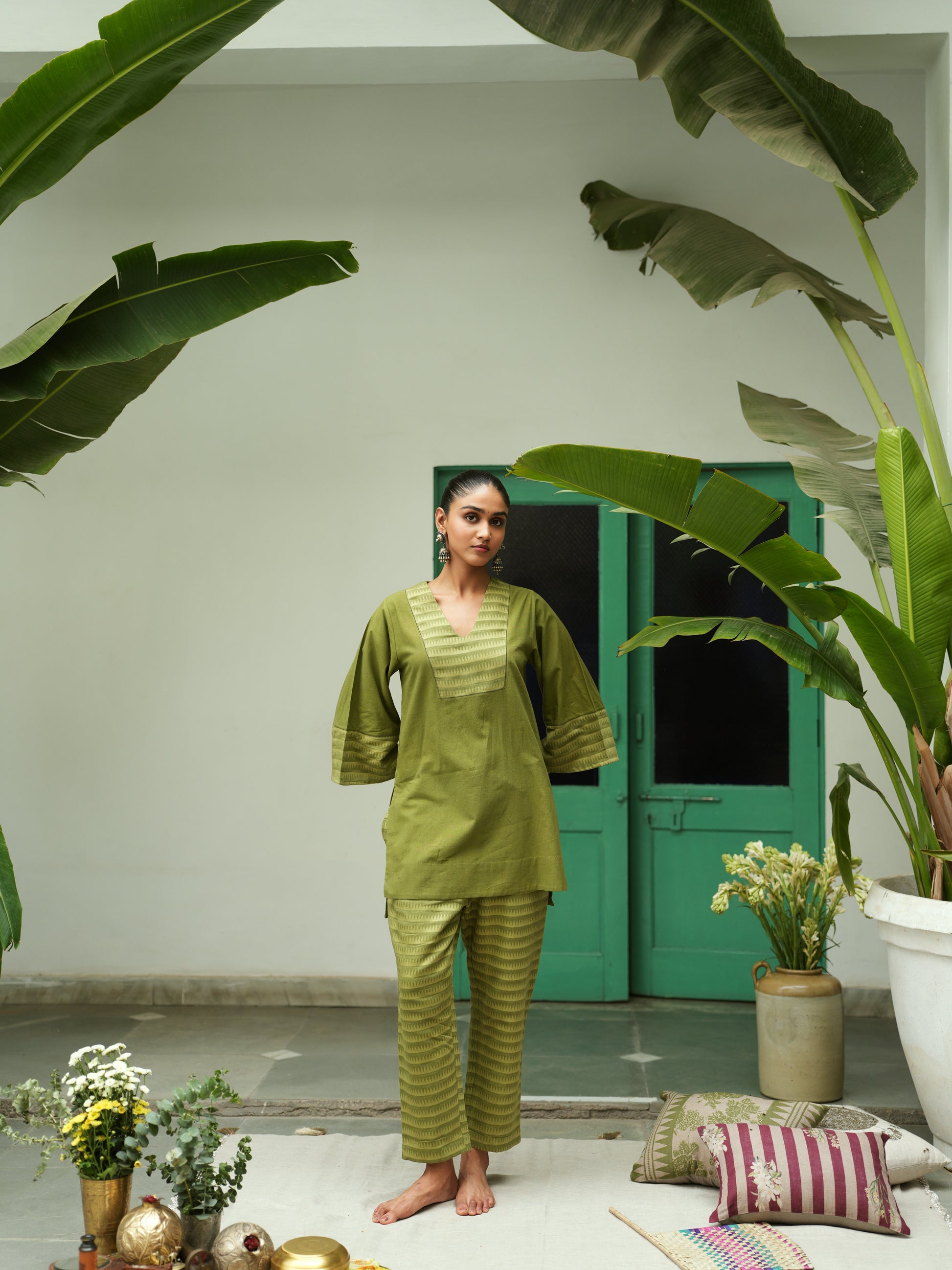 Nargis Leaf Green Kurta Set