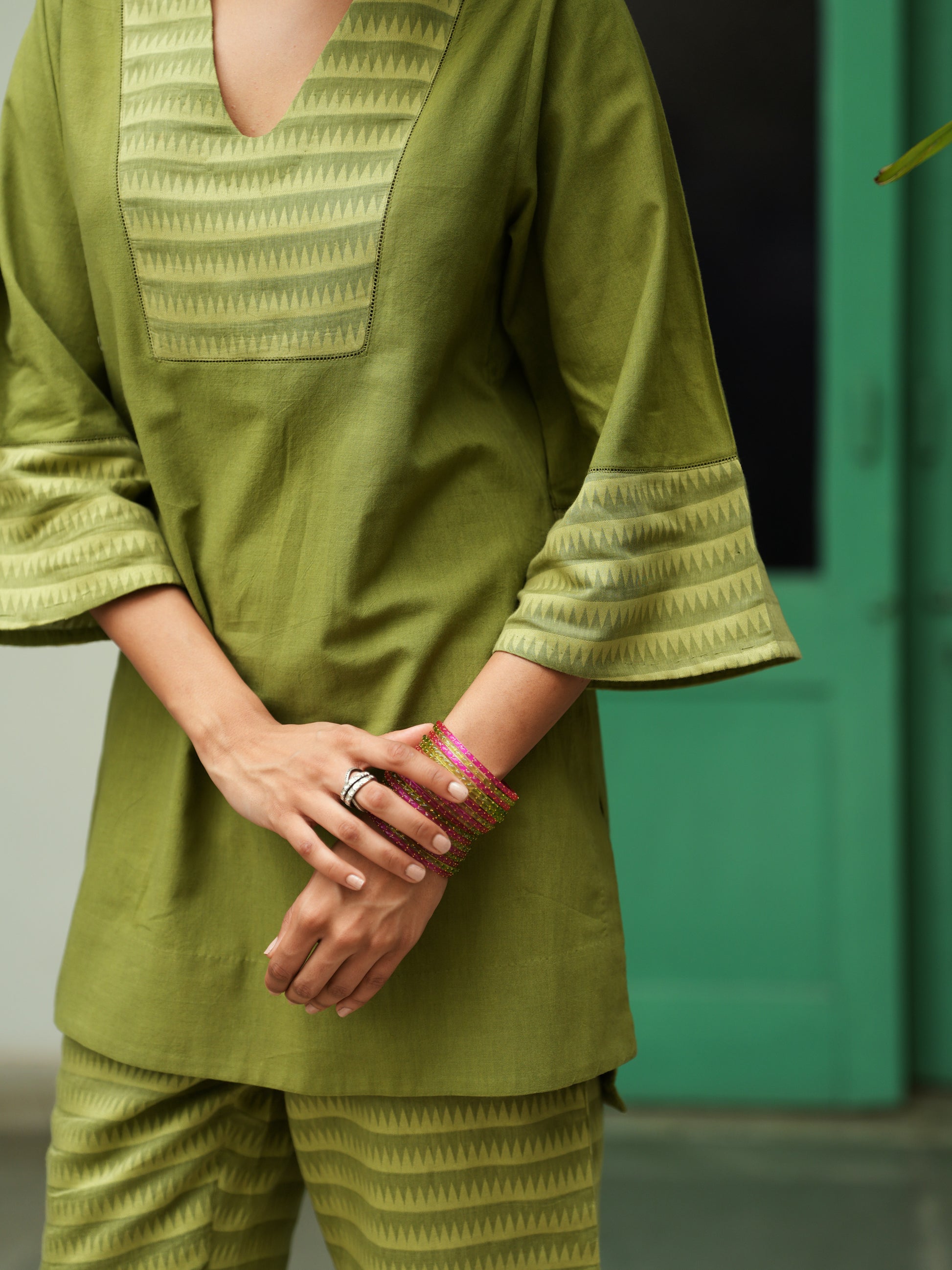 Nargis Leaf Green Kurta Set