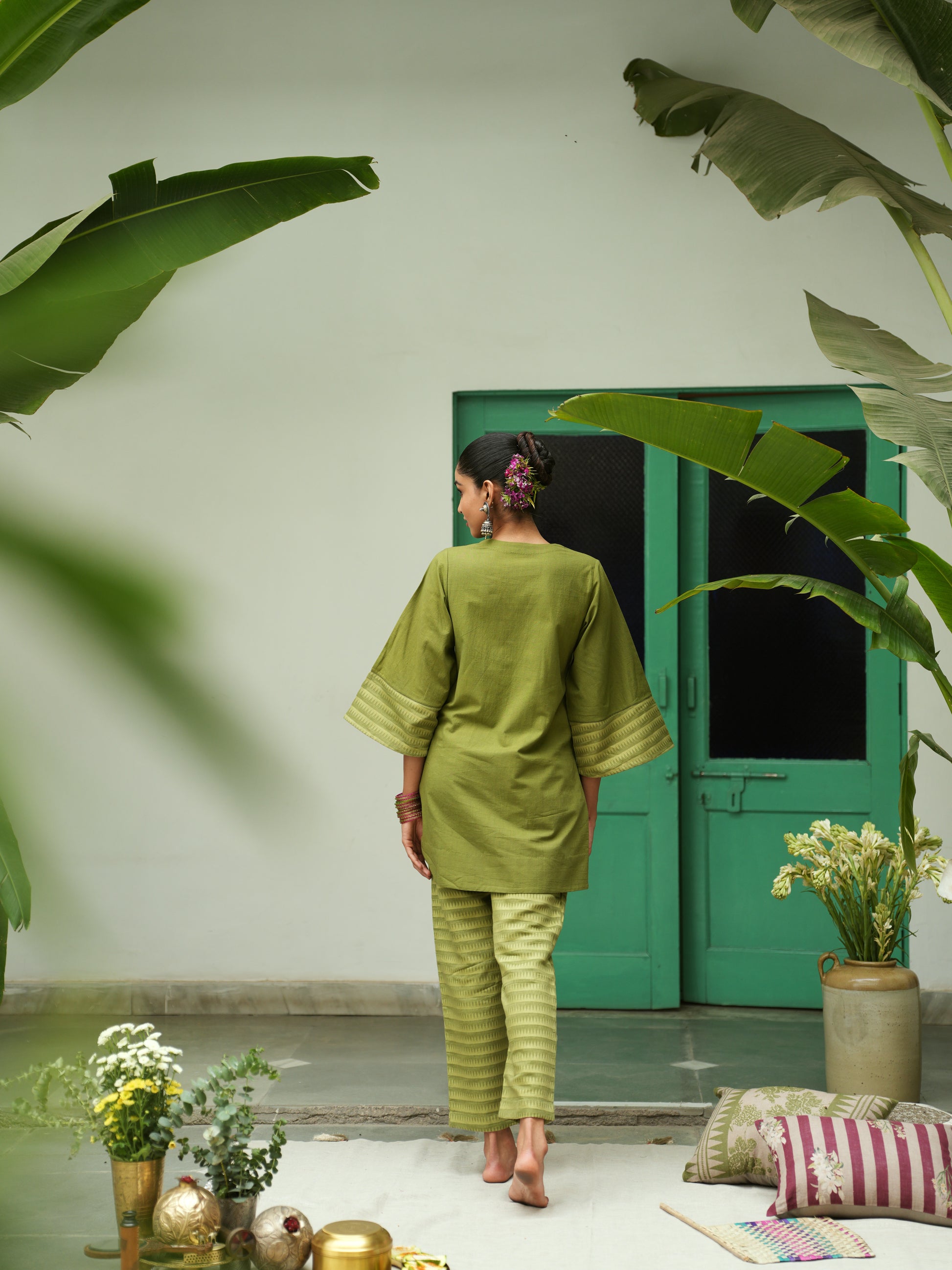 Nargis Leaf Green Kurta Set